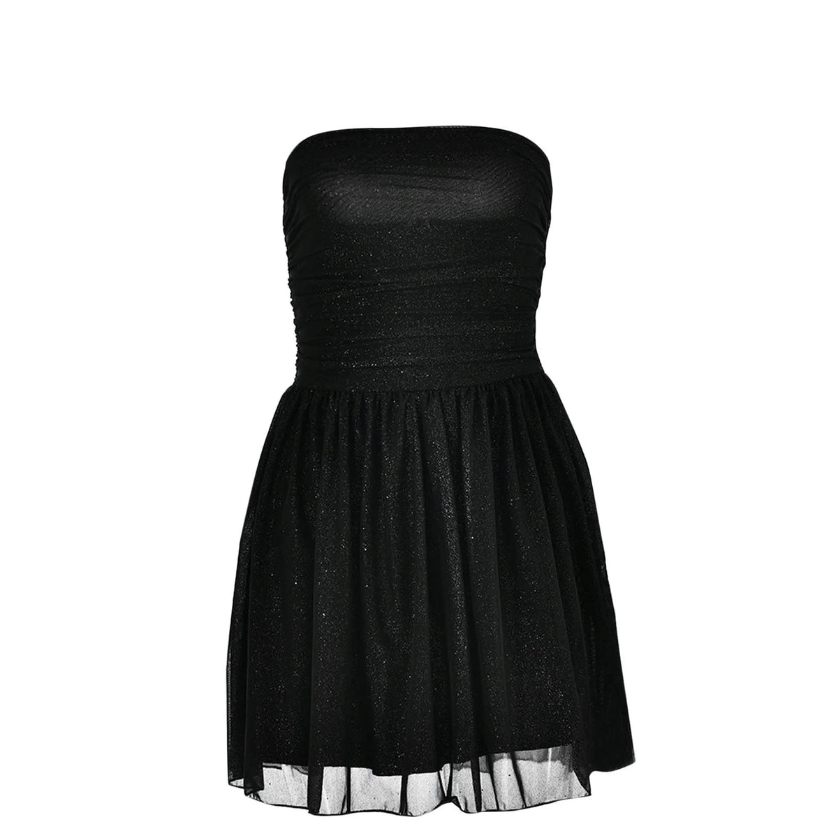 Plus Size Fall Dresses Women'S Strapless Mini Dress, Glitter Tulles Homecoming Dresses for Teens, a Line Short Prom Cocktail Gown with Bow Black M