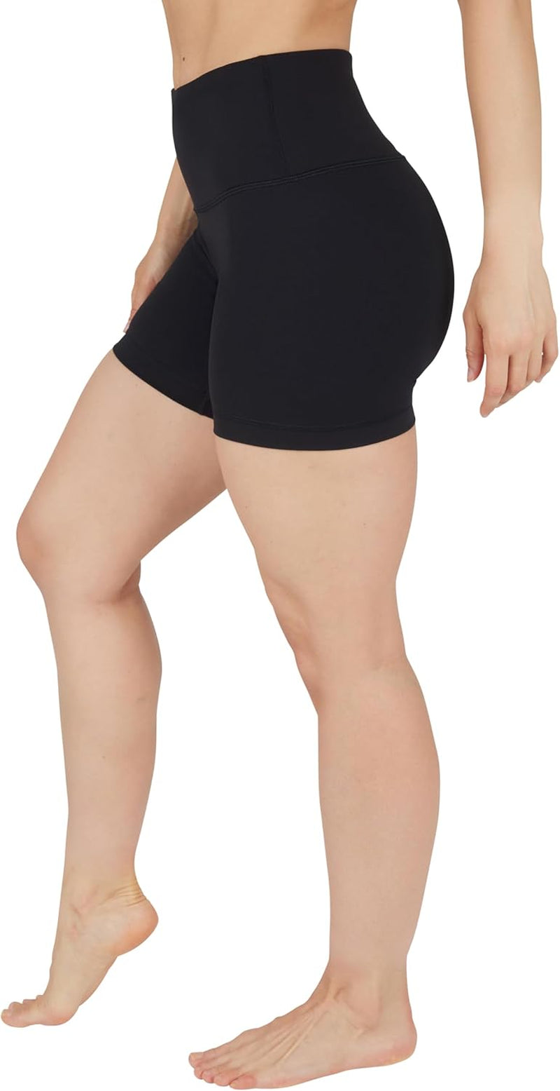 High Waist Power Flex Yoga Shorts - Tummy Control Biker Shorts for Women 2 Pack